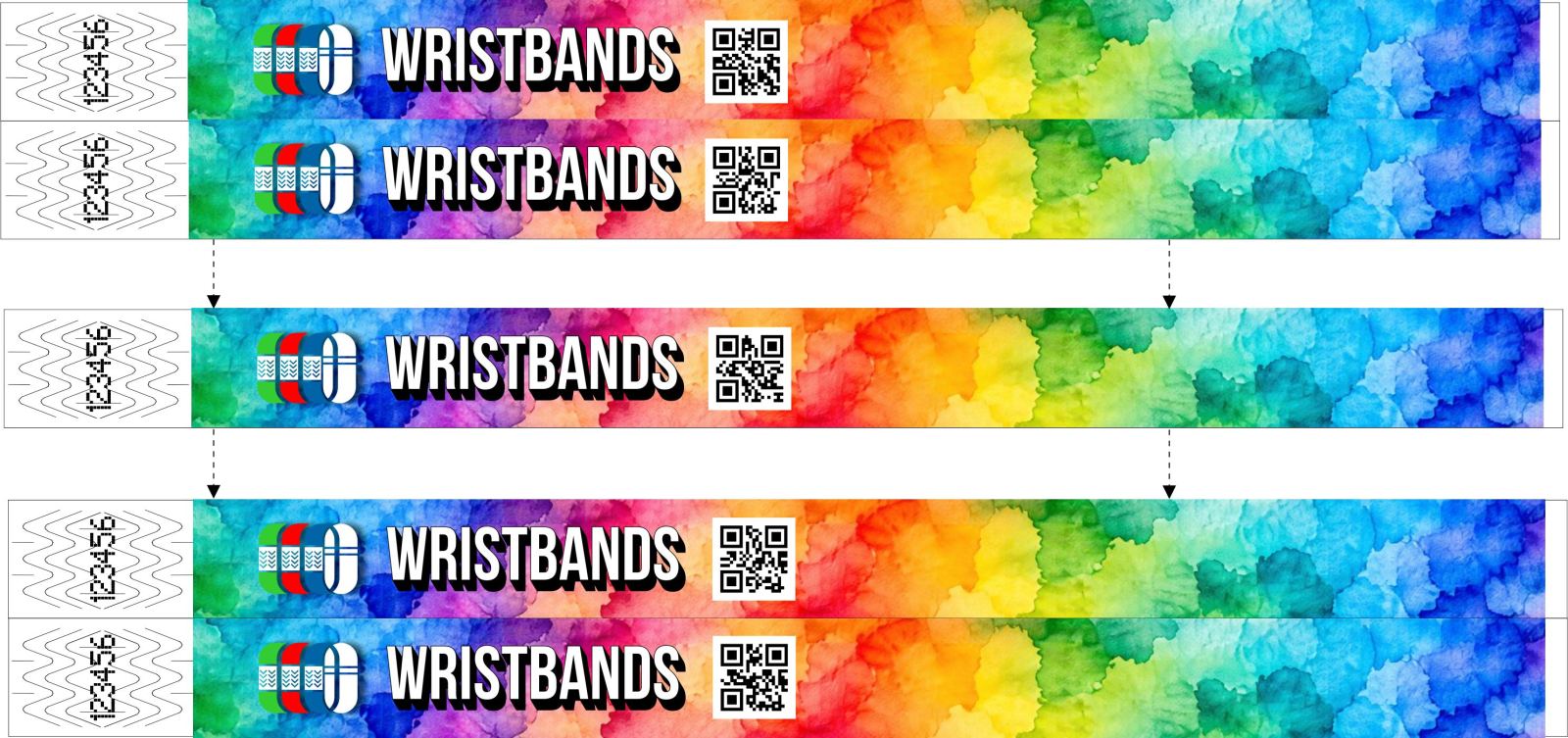 Polsbandjes met elk een andere QR-code
